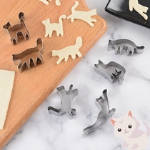 6件套动物小猫不锈钢饼干模具馒头蛋糕切DIY烘焙翻糖模黏土卡通套