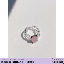RTEP 粉刷酱钻石小众设计ylyl紫色水晶切面宝石手工编织串珠戒指