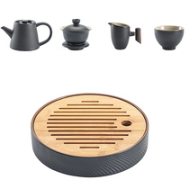 黑陶整套功夫茶具套装零配单个茶壶侧把壶陶瓷茶杯泡茶盖碗三才碗