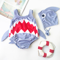 新款儿童泳衣女童宝宝婴儿卡通鲨鱼男童1-3岁连体速干温泉游泳装