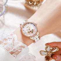 品牌镶钻夜光女士手表机械自动时尚女表精致瑞士陶瓷手表女防水