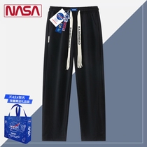 NASA夏季休闲裤子男士2024新款潮牌宽松直筒卫裤薄款阔腿运动长裤