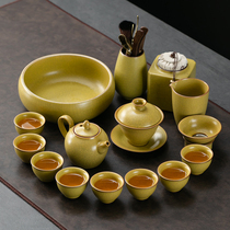 黄汝窑凝香功夫茶具茶壶茶杯整套泡茶器家用陶瓷三才盖碗套装纯色