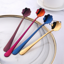 樱花勺子创意个性欧式不锈钢甜品勺小勺子网红花瓣搅拌勺咖啡勺子