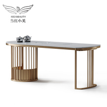 意式轻奢茶桌椅组合现代简约岩板泡茶桌高端办公智能茶台功夫茶几
