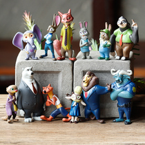zootopia疯狂动物城兔子朱迪狐尼克12款动物公仔摆件玩偶蛋糕装饰