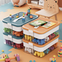 乐高积木收纳盒儿童透明分格分类大容量小颗粒玩具零件多层整理箱