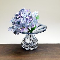 日本作家器静冈玻璃硝子展会购入吹制花器花瓶摆件借西山芳浩