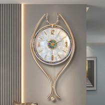 轻奢贝壳挂钟2024新款客厅家用创意钟表现代简约挂墙时钟餐厅挂表
