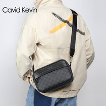 Cavid Kevin欧美潮流格子邮差斜挎包男士包小胸包单肩包手机腰包