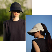 UPF50+ 女士空顶遮阳帽 防紫外线空顶帽 纯色鸭舌帽扎马尾渔夫帽
