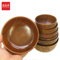 日式儿童木碗大号成人家用纯手工复古实木小饭碗餐具套装面碗点心
