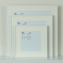 白色正方形画框挂墙金属框架铝合金方形相框装裱带卡纸定制尺寸