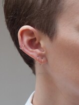 S925纯银耳圈耳骨环防过敏素圈耳环超细小耳钉养耳朵睡觉免摘耳扣