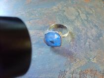 多米尼加天然蓝珀纯银戒指 蓝珀 多米尼加琥珀 老珠宝