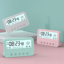 新款多功能闹钟温度湿度日历时钟天气显示钟倒计时学生数字电子钟