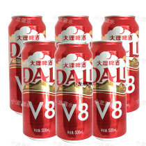 大理V8啤酒500mlX6罐 云南特产淡爽啤酒风花雪月啤酒听装拉罐装