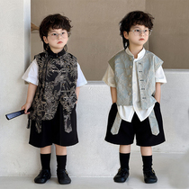 男童汉服中式马甲夏季新款儿童唐装套装复古帅气国风童装小孩演出