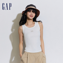 Gap女装2024夏季新款罗纹弹力圆领背心舒适修身无袖上衣429372