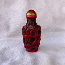 复古老式鼻烟壶古典手把件装饰红色瓶工艺品仿古鼻烟具空瓶收藏