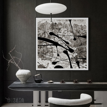 现代新中式大幅黑白灰艺术画客厅装饰画轻奢高级感电视背景墙挂画