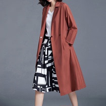 韩版时尚流行女风衣外套修身大气质薄款长袖春秋装2023新款中长款