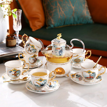 家用花茶壶套装陶瓷下午茶花果茶杯茶具水果玻璃壶带过滤蜡烛加热