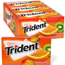 美国原装进口Trident/三得/三叉戟木糖醇口香糖香橙一盒15包*14片
