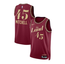 NBA骑士队45号米切尔10号加兰球衣篮球服男运动背心套装
