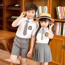 小学生班服套装夏季校服儿童装英伦学院风白衬衫毕业服幼儿园园服