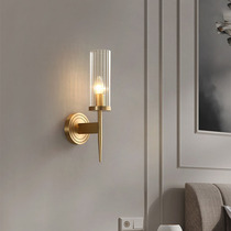 全铜创意床头灯简约现代轻奢水晶房间主卧室客厅过道灯背景墙壁灯