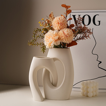 贝汉美创意陶瓷花瓶轻奢摆件高级感客厅餐桌干花侘寂风艺术装饰品