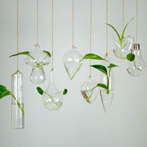 创意悬挂玻璃花瓶透明水培植物幼儿园婚庆家居绿萝插花装饰小瓶子