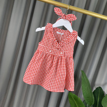 特价女宝宝连衣裙夏网红短袖格子儿童女童连衣裙洋气婴儿裙子夏季