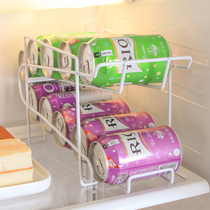 冰箱饮料易拉罐啤酒可乐厨房收纳架双层整理架子桌面储物架置物架