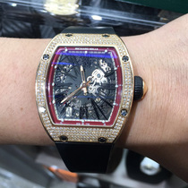 二手 99新 理查德米勒 RM023 玫瑰金后加满钻男士运动手表 腕表