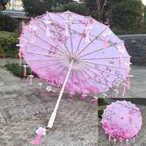 流苏油纸伞古风仙女配汉服的伞舞蹈古装儿童防雨防晒实用道具