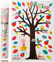 ZAKKA日本进口卡通身高尺墙贴苹果树上的兔子儿童用品新包装