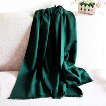 包邮新款墨绿色披肩围巾男女士木浆纤维拉绒围巾可定制LOGO